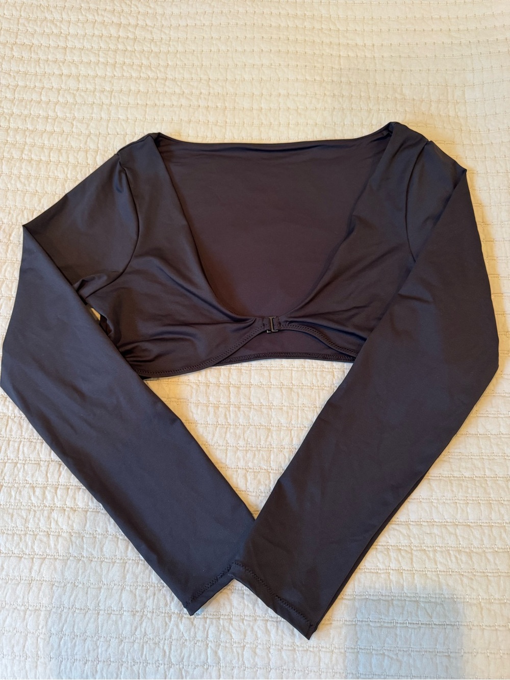 SKIMS Black Long-Sleeve Cropped Bolero Top